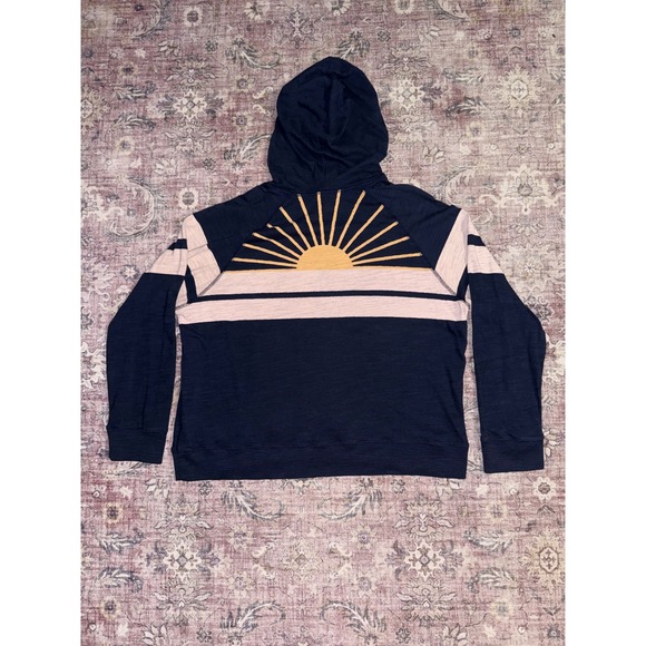 Faherty Tops - Faherty Sunwashed Organic Cotton Hoodie Sunburst Navy Women's XL WKS2414-VRS